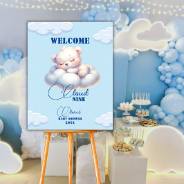 Señal Acrílica Signo de bienvenida de Baby Shower de Bear Cloud n