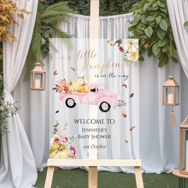 Señal Acrílica Signo de bienvenida de Baby Shower para calabaza p (Subido por el creador)