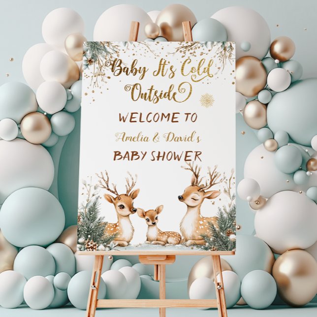 Señal Acrílica Signo de bienvenida de Baby Shower Snow Winter Woo (Subido por el creador)