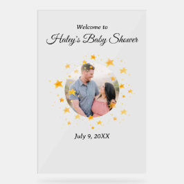 Señal Acrílica Signo de bienvenida de Baby Shower Twinkle Twinkle