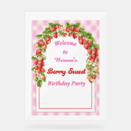 Señal Acrílica Signo de bienvenida de B'day para cerezos personal