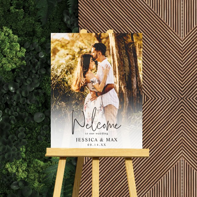 Señal Acrílica Signo de bienvenida de Boda acrílico con foto (Subido por el creador)