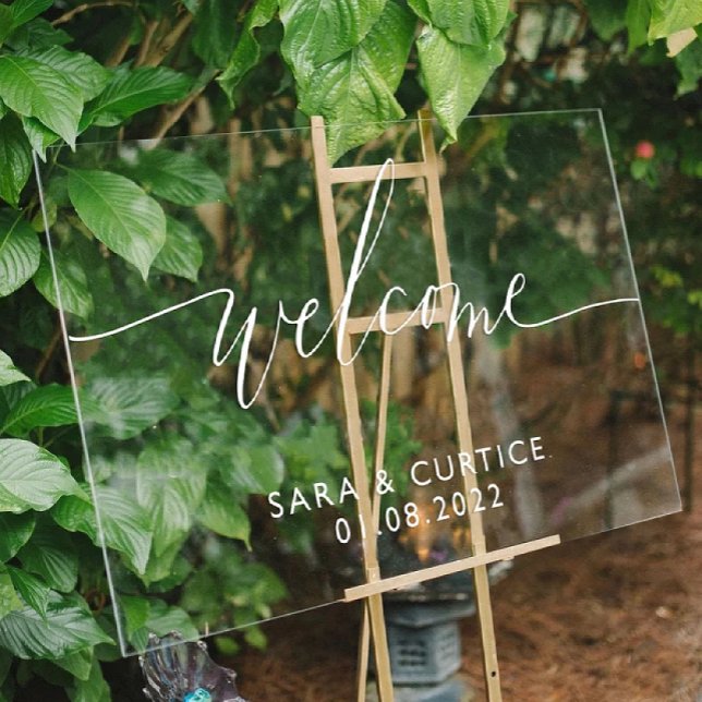 Señal Acrílica Signo de bienvenida de Boda acrílico con nombre y  (Subido por el creador)