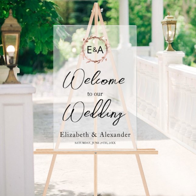 Señal Acrílica Signo de bienvenida de Boda acrílico escarpado | I (Subido por el creador)