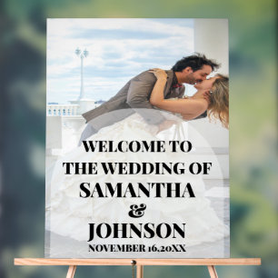 Señal Acrílica Signo de bienvenida de Boda acrílico fotográfico p