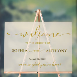 Señal Acrílica Signo de bienvenida de Boda acrílico minimalista