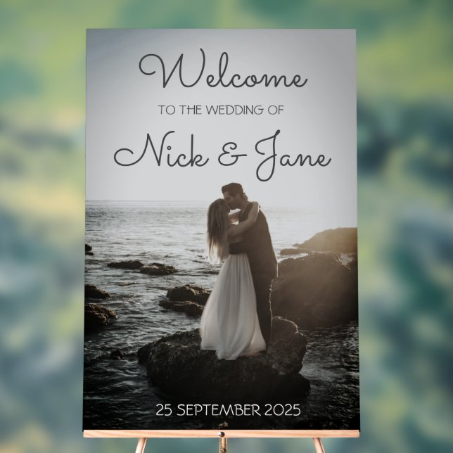 Señal Acrílica Signo de bienvenida de Boda acrílico personalizado (Neutral )