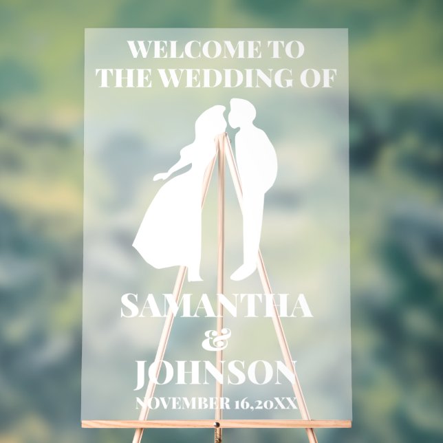 Señal Acrílica Signo de bienvenida de Boda blanco acrílico escarc (Neutral )