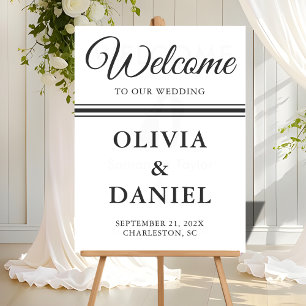 Señal Acrílica Signo de bienvenida de Boda de script sin tiempo