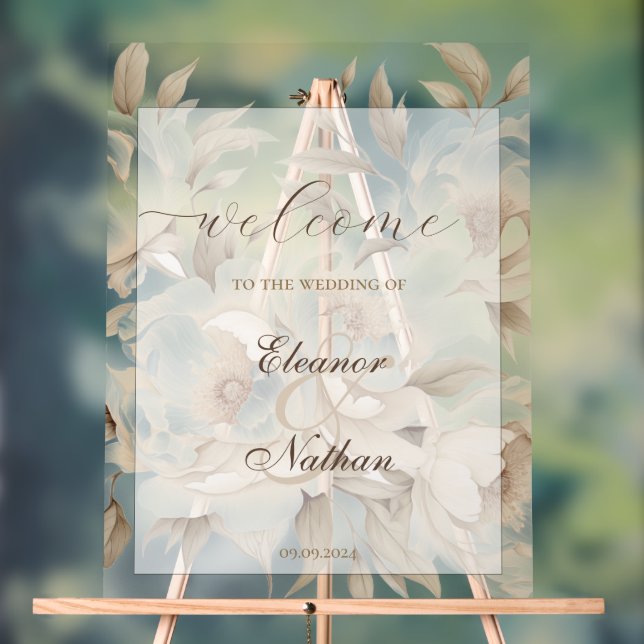 Señal Acrílica Signo de bienvenida de Boda de verano de primavera (Neutral )