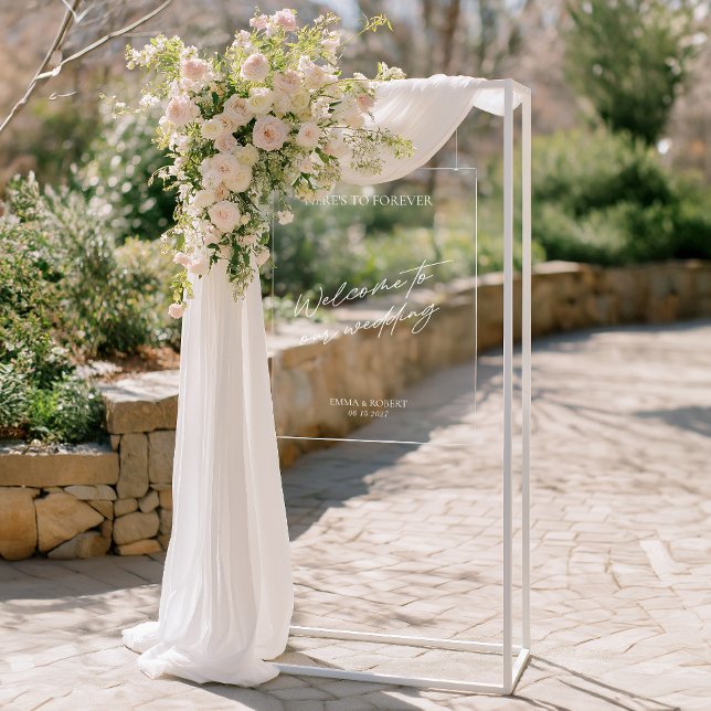 Señal Acrílica Signo de bienvenida de Boda mínimo acrílico modern (Acrylic Modern Minimal Wedding Welcome Sign)