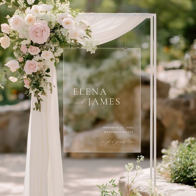 Señal Acrílica Signo de bienvenida de Boda mínimo acrílico modern (Acrylic Modern Minimal Wedding Welcome Sign)
