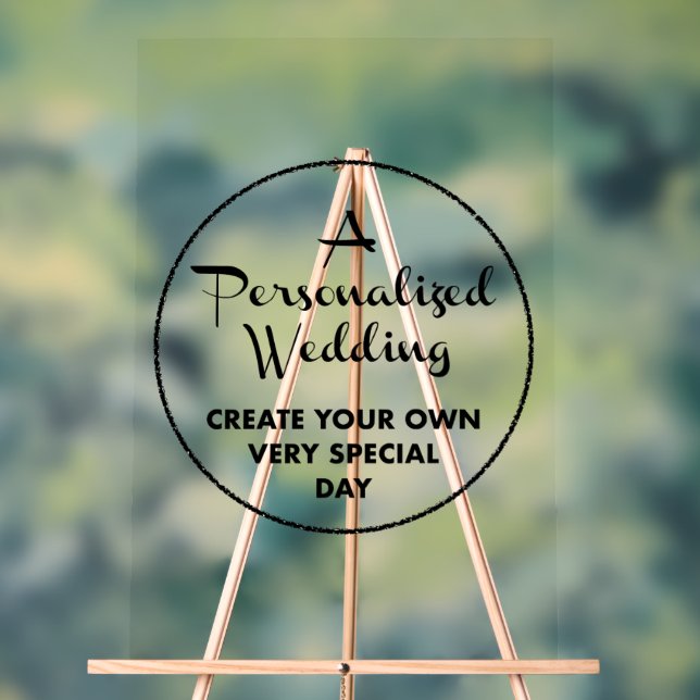 Señal Acrílica Signo de bienvenida de boda personalizada de 30" x (Neutral )