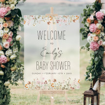 Signo de bienvenida de Boho Wildflower Baby Shower