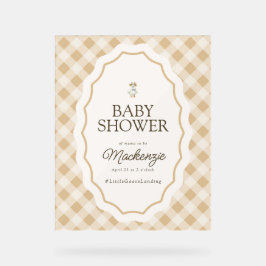 Señal Acrílica Signo de bienvenida de Gingham Goose Baby Shower A