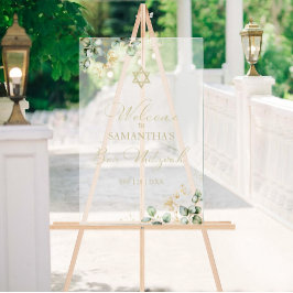 Señal Acrílica Signo de bienvenida de la barra acrílica de Mitzva