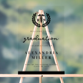 Señal Acrílica Signo de bienvenida de la escuela de Enfermería RN