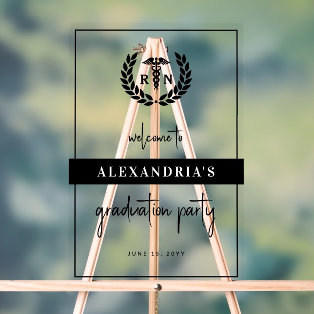 Señal Acrílica Signo de bienvenida de la escuela de Enfermería RN (Neutral )