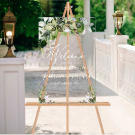 Señal Acrílica Signo de bienvenida de la fiesta de compromiso de 