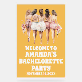 Señal Acrílica Signo de bienvenida de la soltera amarilla de acrí