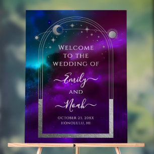 Señal Acrílica Signo de bienvenida de las estrellas de la luna de