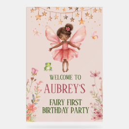 Señal Acrílica Signo de bienvenida de primer cumpleaños de hadas
