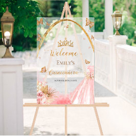 Señal Acrílica Signo de bienvenida de Quinceanera de acrílico esc