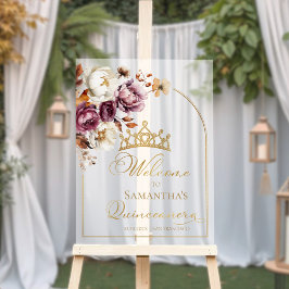 Señal Acrílica Signo de bienvenida de Quinceanera de la caída acr