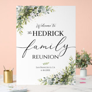 Señal Acrílica Signo de bienvenida de Reunión de Familia, Poster