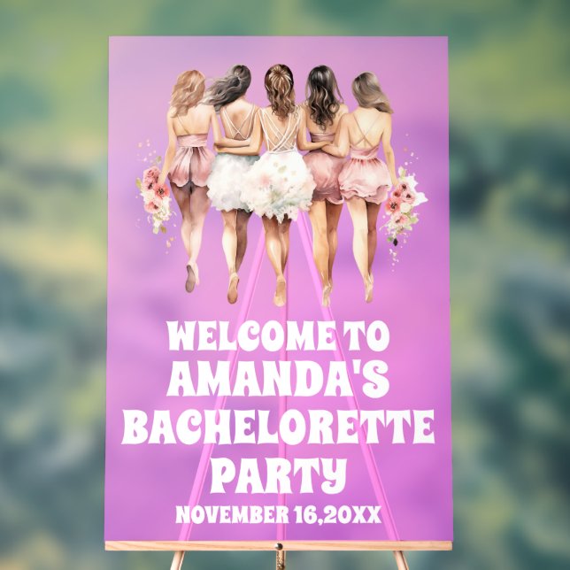 Señal Acrílica Signo de bienvenida de soltera acrílica púrpura es (Neutral )