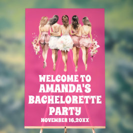 Señal Acrílica Signo de bienvenida de soltera de acrílico rosado