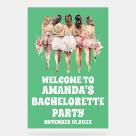 Señal Acrílica Signo de bienvenida de soltera verde acrílica esca