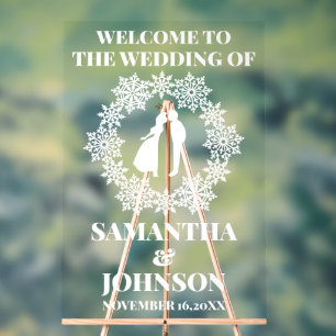 Señal Acrílica Signo de bienvenida del Boda Acrílico de copo de n
