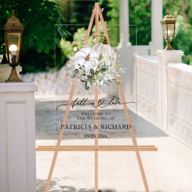 Señal Acrílica Signo de bienvenida del Boda de calabaza Caída en  (Subido por el creador)