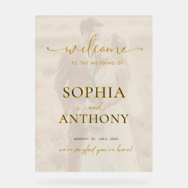 Señal Acrílica Signo de bienvenida del Boda de fotografía acrílic