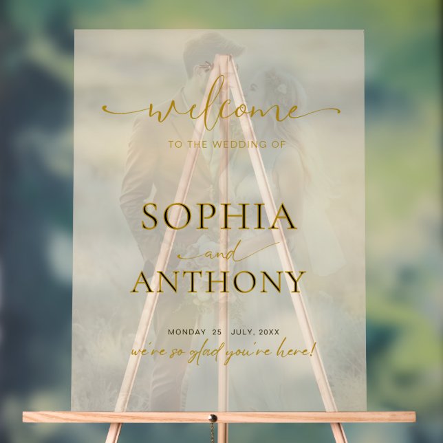 Señal Acrílica Signo de bienvenida del Boda de fotografía acrílic (Neutral )