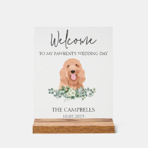 Señal Acrílica Signo de bienvenida del Boda mascota