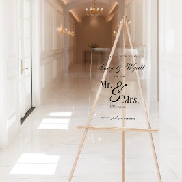 Señal Acrílica Signo de bienvenida del Sr. y la Sra. Acrylic Boda