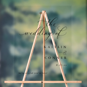 Señal Acrílica Signo de bienvenida elegante de caligrafía moderna