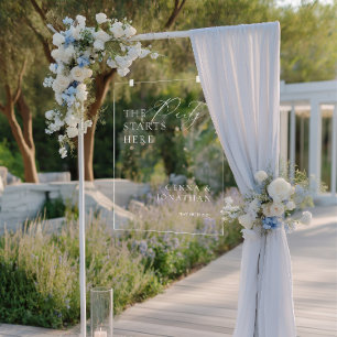 Señal Acrílica Signo de bienvenida elegante y elegante Boda blanc