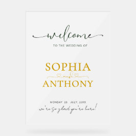 Señal Acrílica Signo de bienvenida Minimalista de Boda acrílico m