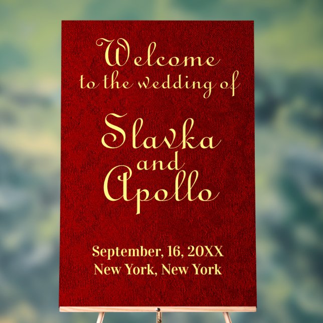 Señal Acrílica Signo de bienvenida personalizado del Boda de terc (Neutral )