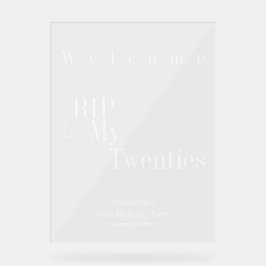 Señal Acrílica Signo de bienvenida QEPD Fiesta de cumpleaños núme