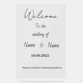 Señal Acrílica Signo de boda acrílico