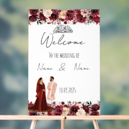 Señal Acrílica Signo de boda acrílico de Borgoña