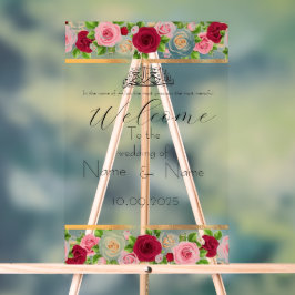 Señal Acrílica Signo de boda acrílico floral