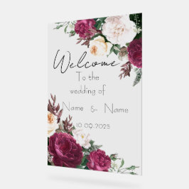 Señal Acrílica Signo de boda acrílico floral