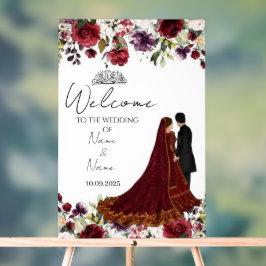 Señal Acrílica Signo de boda acrílico floral islámico