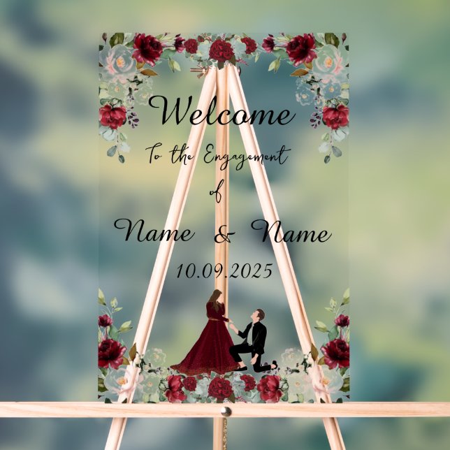 Señal Acrílica Signo de compromiso acrílico de Borgoña (Neutral )