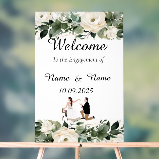 Señal Acrílica Signo de compromiso acrílico floral (Neutral )